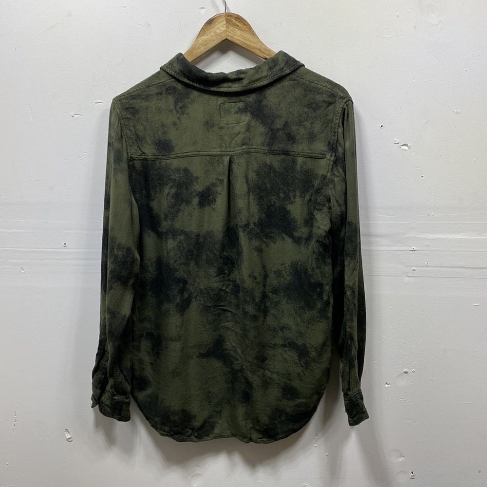 Rails Hunter Button Down Olive Tie-Dye Size Medium - image 6
